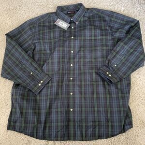 Roundtree Yorke Shirt Mens 4XT Travel Smart Blackwatch Long Sleeve Easy Care